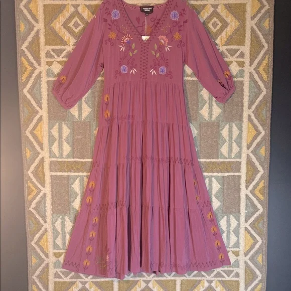 chinese dress ladies Johnny Was Julia Tiered Maxi Dress  Silk Floral Paris-Inspired Dress   AfterRetail